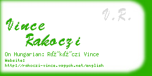 vince rakoczi business card